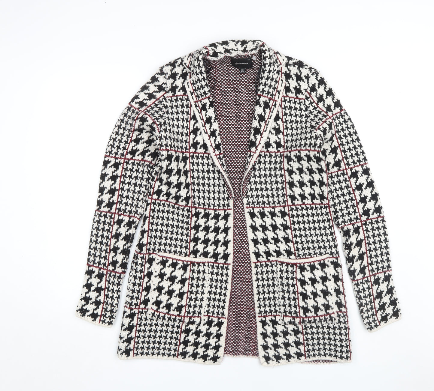 Stradivarius Women's Black Check Coatigan S