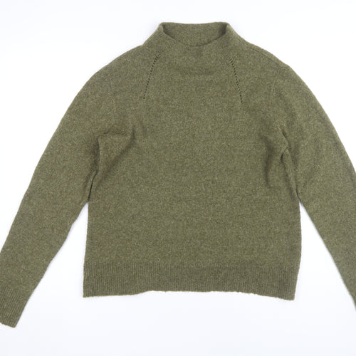 Fat Face Women’s Green Mock Neck Pullover Jumper Size 12