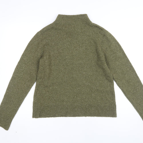 Fat Face Women’s Green Mock Neck Pullover Jumper Size 12