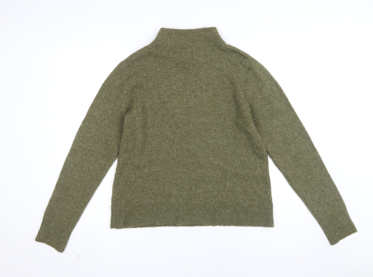 Fat Face Women’s Green Mock Neck Pullover Jumper Size 12