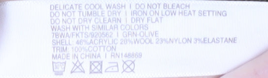 Fat Face Women’s Green Mock Neck Pullover Jumper Size 12