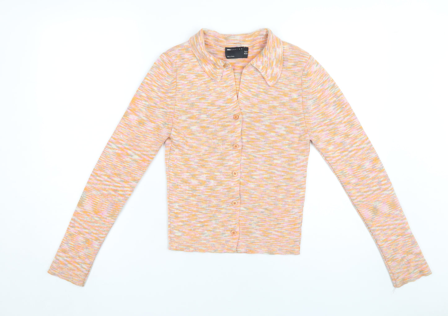 Asos Women's Multicoloured Button-Up Cropped Top