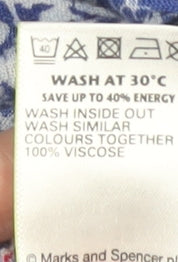 Marks & Spencer Women Blue Geometric Top UK 12