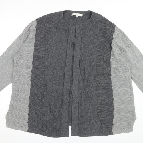 Country Casuals Women's Grey Cardigan, XL, Round Neck Knit