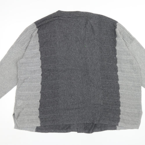 Country Casuals Women's Grey Cardigan, XL, Round Neck Knit