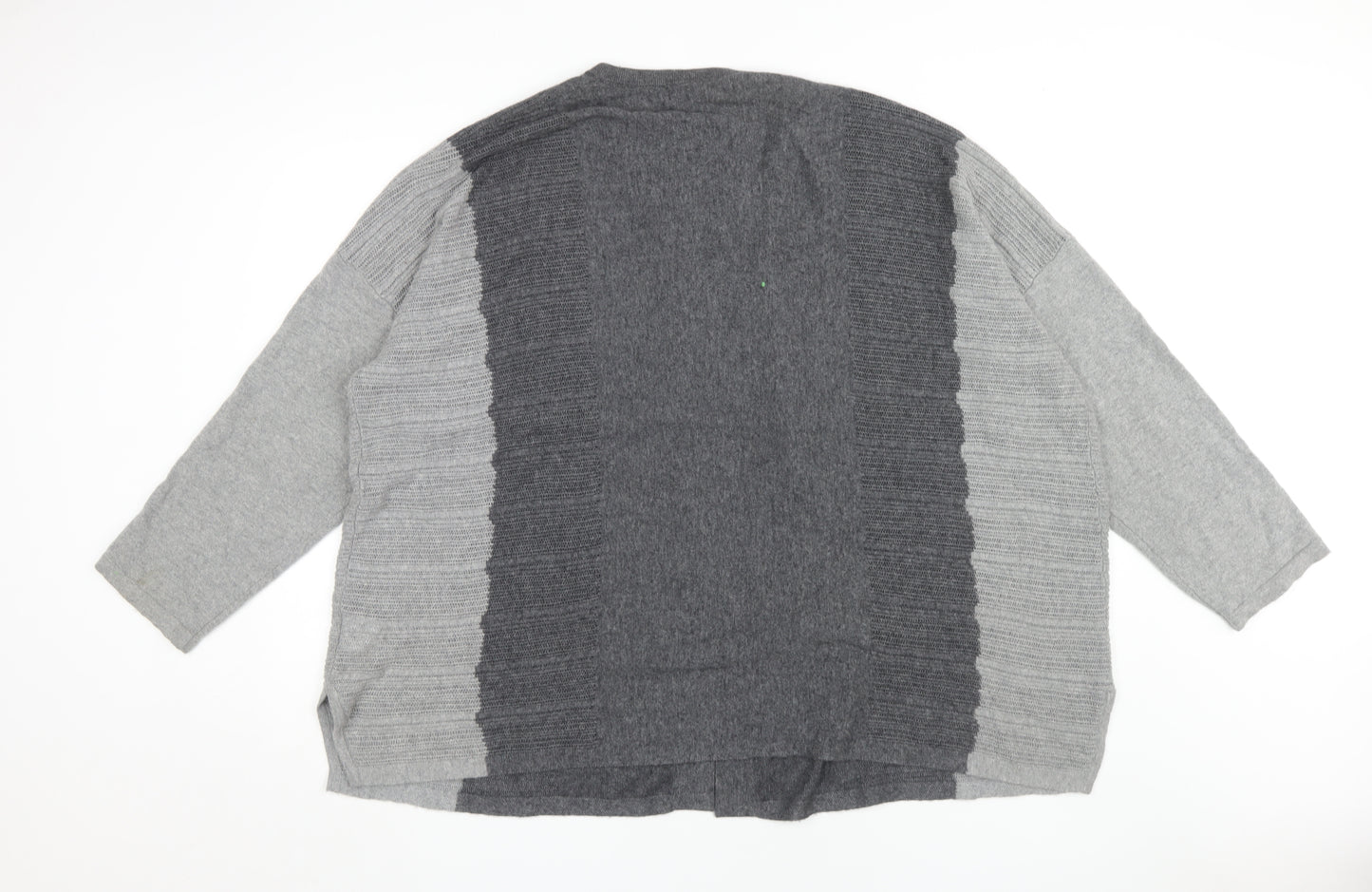 Country Casuals Women's Grey Cardigan, XL, Round Neck Knit