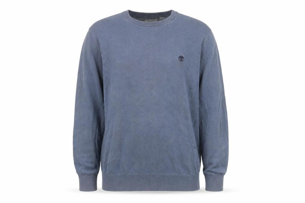 Front view of Timberland Men's Blue jumper, size L, Cotton