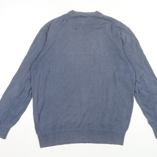 Timberland Men's Blue Pullover Jumper, Size L, Cotton