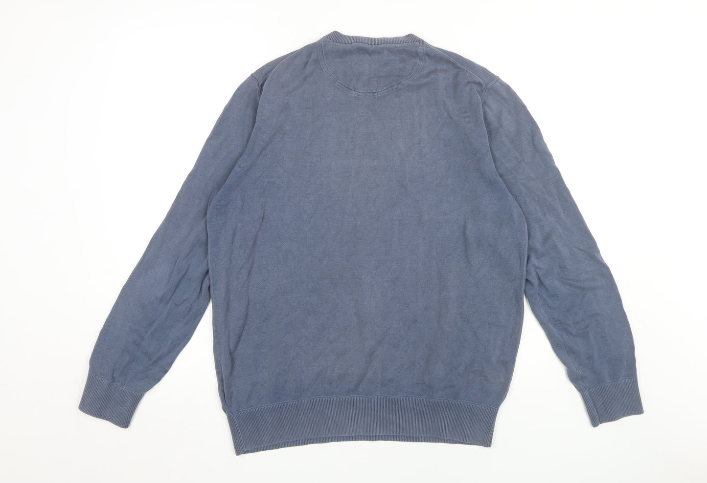 Timberland Men's Blue Pullover Jumper, Size L, Cotton