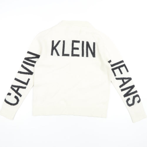 Calvin Klein Women's Ivory Pullover Jumper M Crew Neck