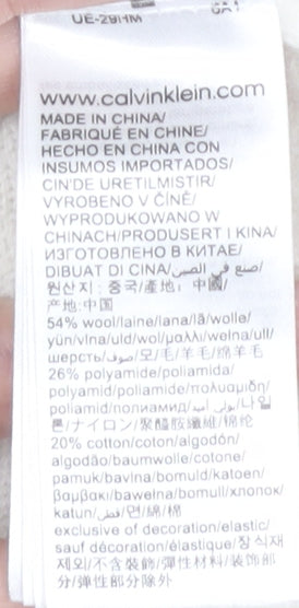 Calvin Klein Women's Ivory Pullover Jumper M Crew Neck