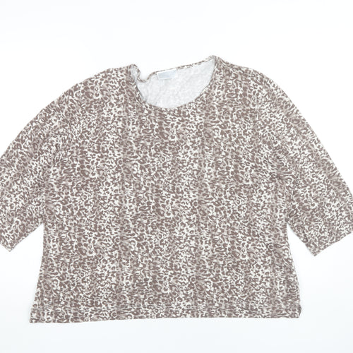 Cotswold Collections Women's Brown 3XL Animal Print Top
