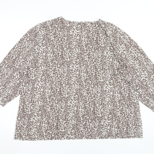 Cotswold Collections Women's Brown 3XL Animal Print Top