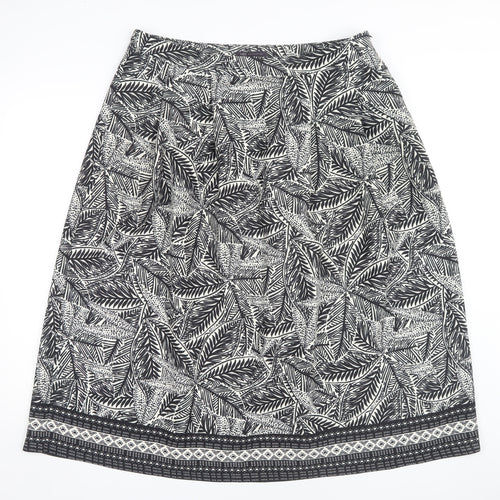 Marks & Spencer Women's Black Midi Geometric Skirt 16