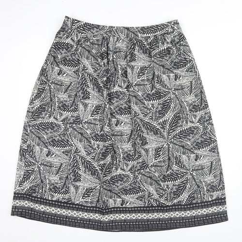 Marks & Spencer Women's Black Midi Geometric Skirt 16