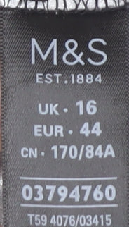 Marks & Spencer Women's Black Midi Geometric Skirt 16