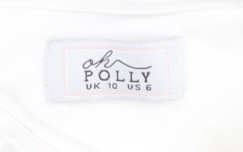 Oh Polly Women's Ivory Cropped Long Sleeve Top Size 10