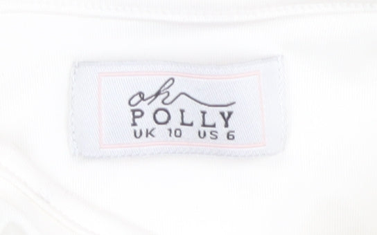 Oh Polly Women's Ivory Cropped Long Sleeve Top Size 10