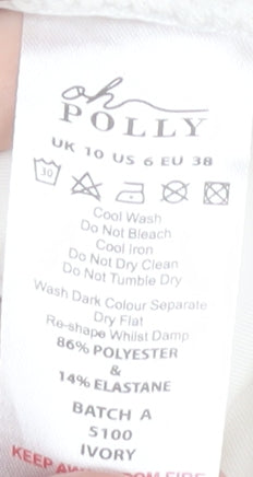 Oh Polly Women's Ivory Cropped Long Sleeve Top Size 10
