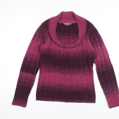 Fat Face Women's Purple Cowl Neck Jumper Size 12
