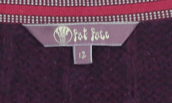 Fat Face Women's Purple Cowl Neck Jumper Size 12