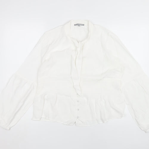Oliver Bonas White Balloon Sleeve Blouse UK 14