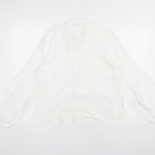 Oliver Bonas White Balloon Sleeve Blouse UK 14