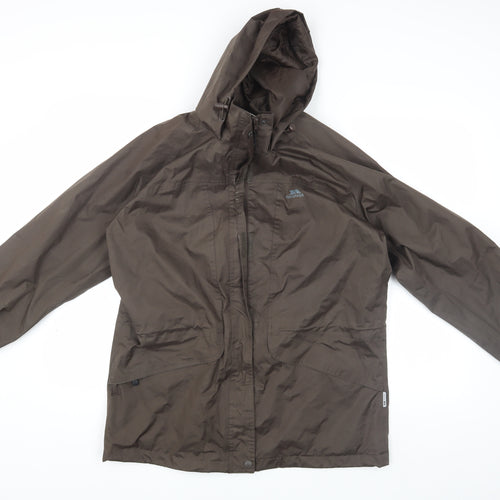 Trespass Men's Brown Waterproof Hooded Rain Jacket L