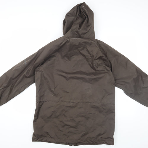 Trespass Men's Brown Waterproof Hooded Rain Jacket L