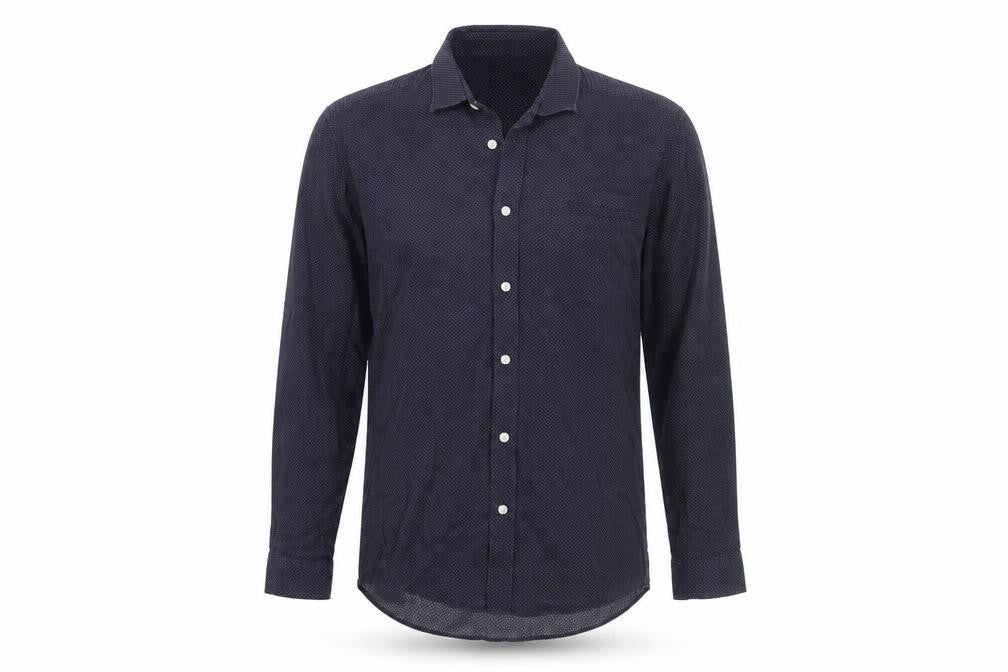 Front view of Topman Men's Slim Fit Blue Long Sleeve Shirt M
