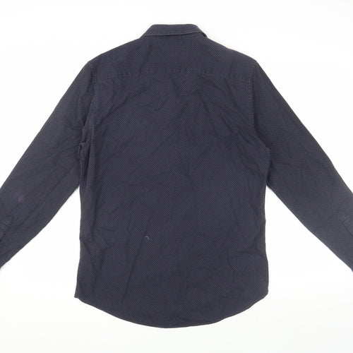 Topman Men's Slim Fit Blue Long Sleeve Shirt M