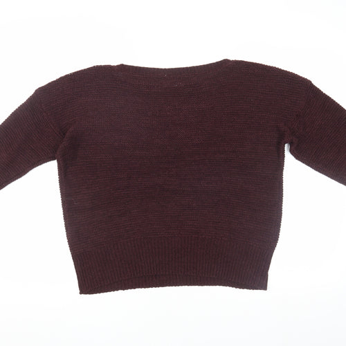 Wallis Women's Brown Pullover Jumper L with Button Accents