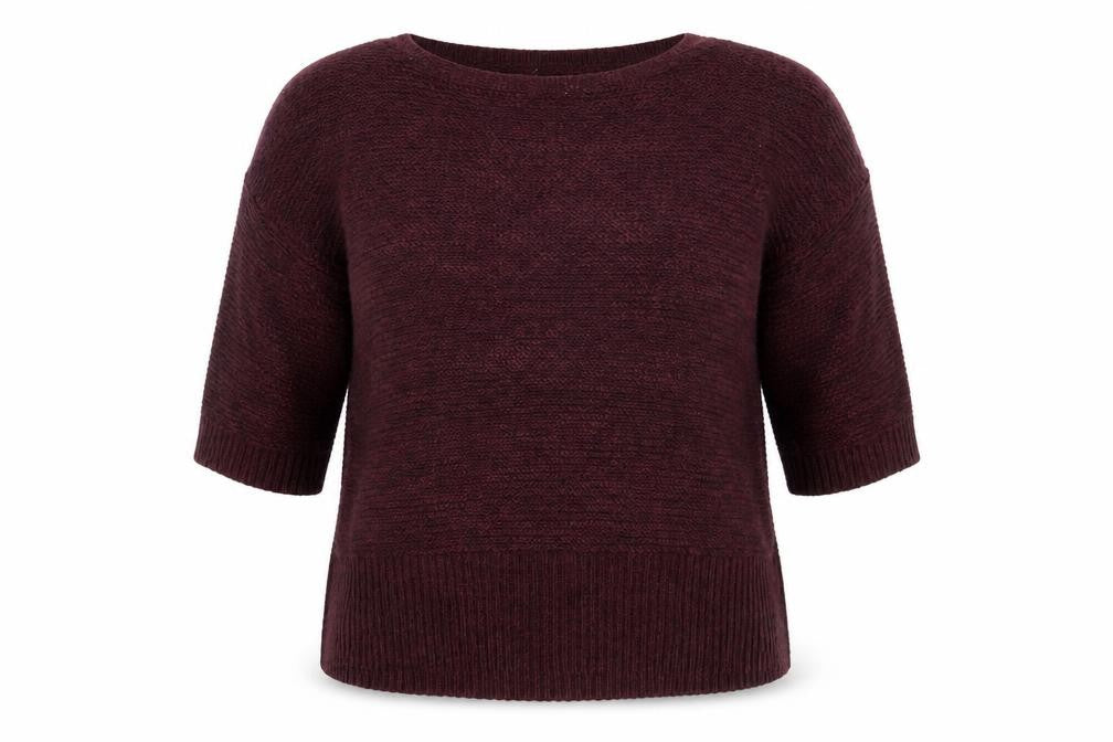 Front view of Wallis Women's Brown jumper L with Button Accents