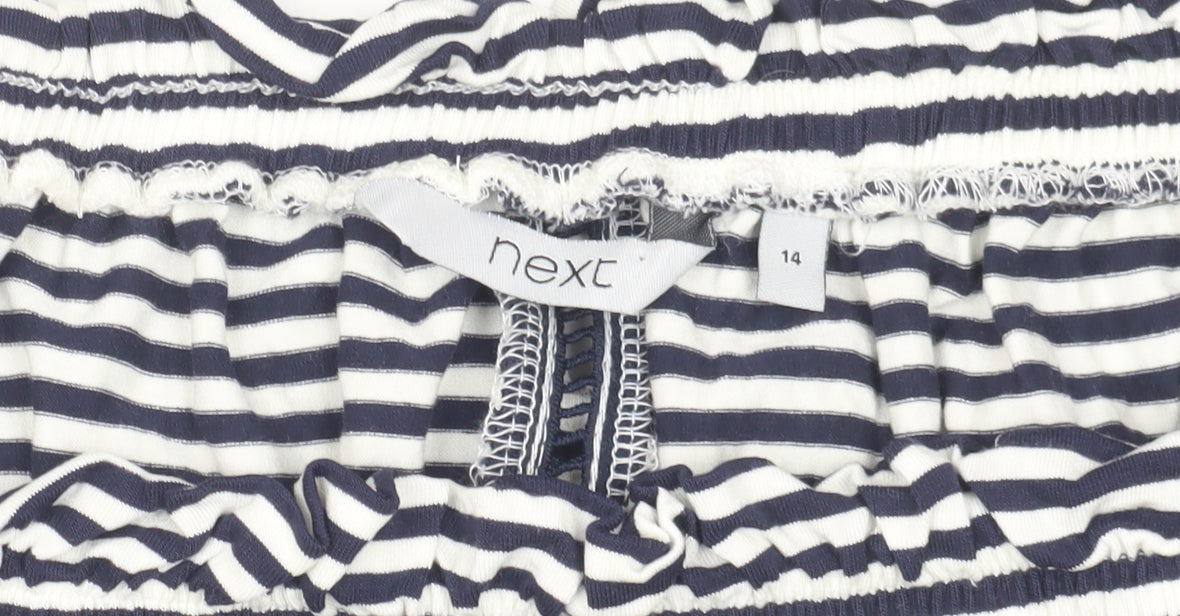 Next Women's Multicoloured Striped Off-Shoulder Blouse Size 14