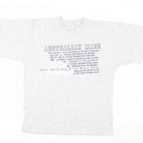 Purely Australian Men's Grey Graphic Print T-Shirt M