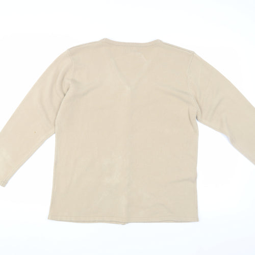 Dixie Women's Beige Floral Cardigan M V-Neck