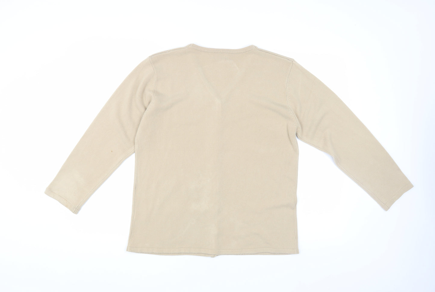 Dixie Women's Beige Floral Cardigan M V-Neck