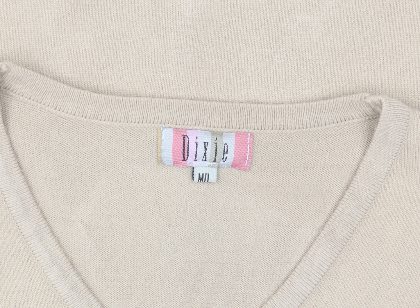 Dixie Women's Beige Floral Cardigan M V-Neck