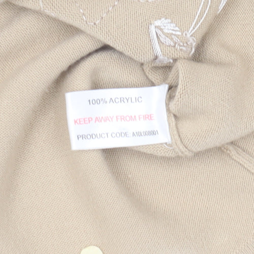 Dixie Women's Beige Floral Cardigan M V-Neck