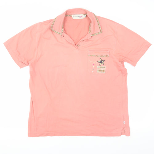 Country Rose Women's Pink Polo Shirt Size 14/16