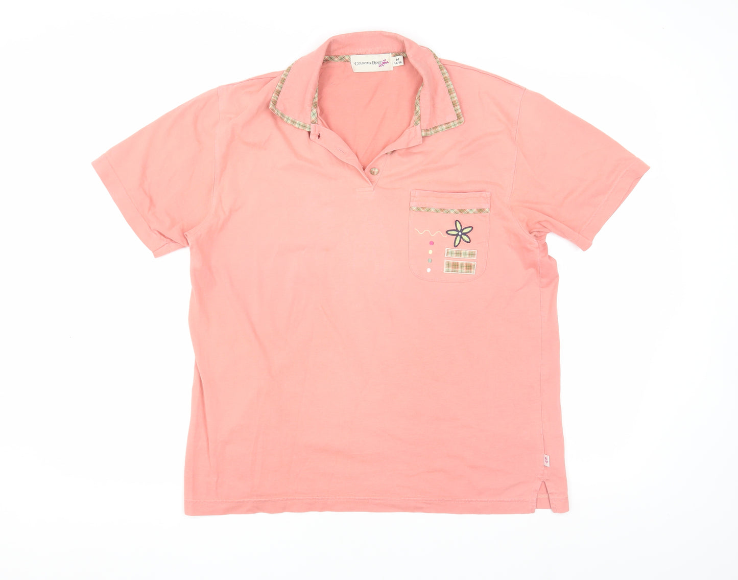 Country Rose Women's Pink Polo Shirt Size 14/16
