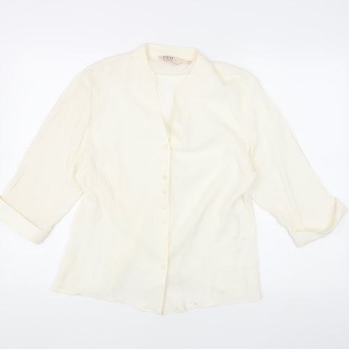 EWM Women's Ivory Collared Blouse Size 16 Casual