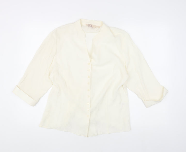 EWM Women's Ivory Collared Blouse Size 16 Casual