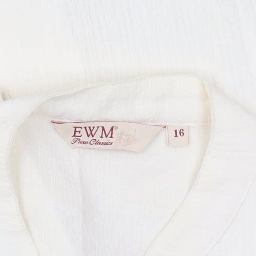 EWM Women's Ivory Collared Blouse Size 16 Casual