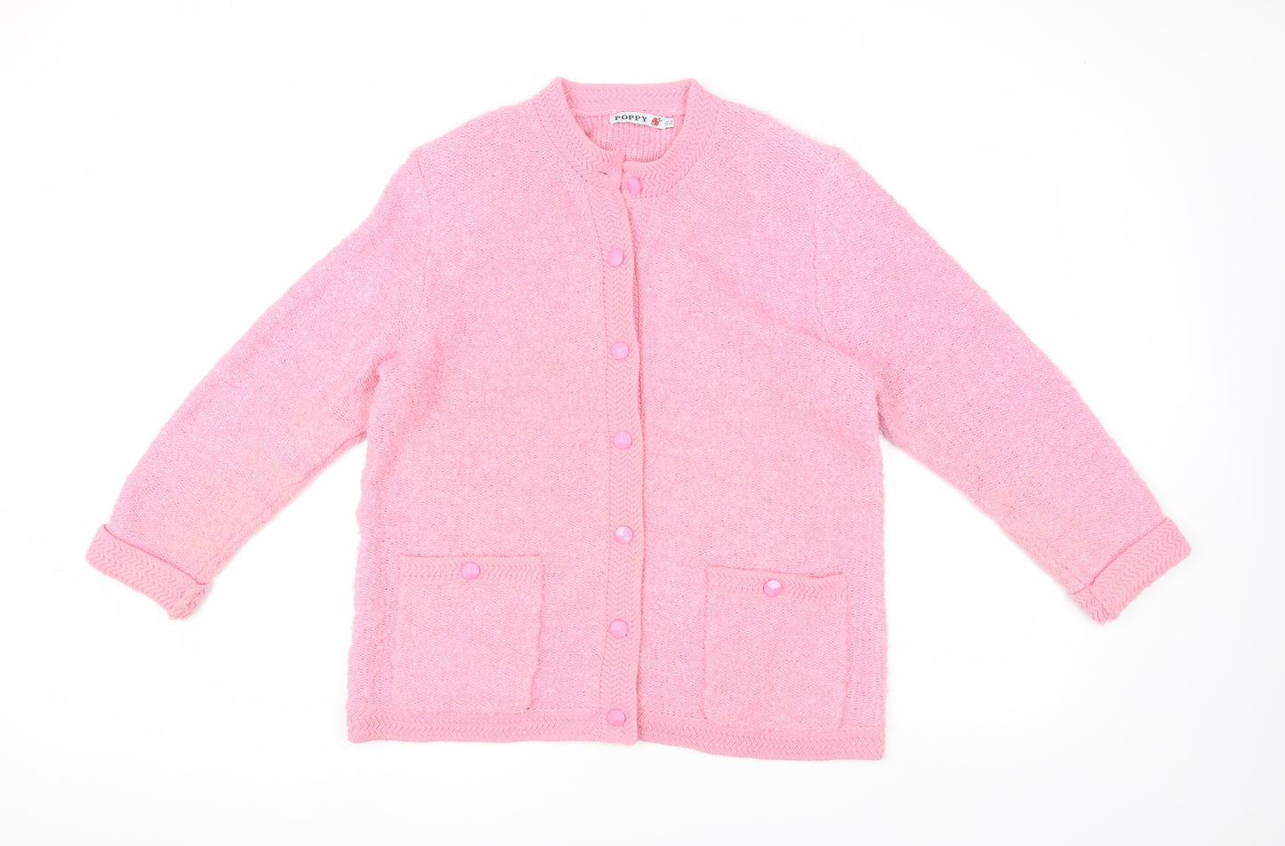 Poppy Pink Women’s Cardigan Round Neck Size 16
