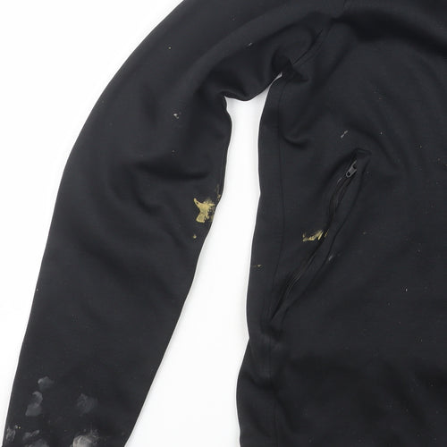 Adidas Unisex Black Track Jacket - Hooded, Size S