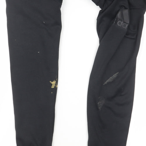 Adidas Unisex Black Track Jacket - Hooded, Size S