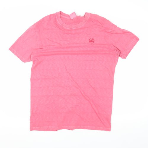 Superdry Unisex Pink T-Shirt M Cotton Crew Neck Casual