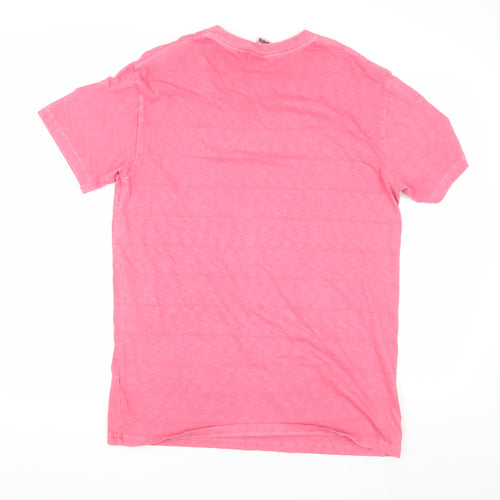 Superdry Unisex Pink T-Shirt M Cotton Crew Neck Casual