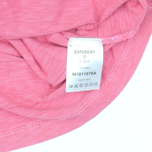 Superdry Unisex Pink T-Shirt M Cotton Crew Neck Casual